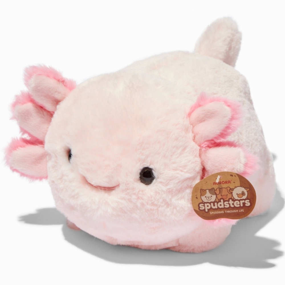 New Aurora Adorable Spudsters Axel Axolotl Stuffed Animal Pink 10 Inches